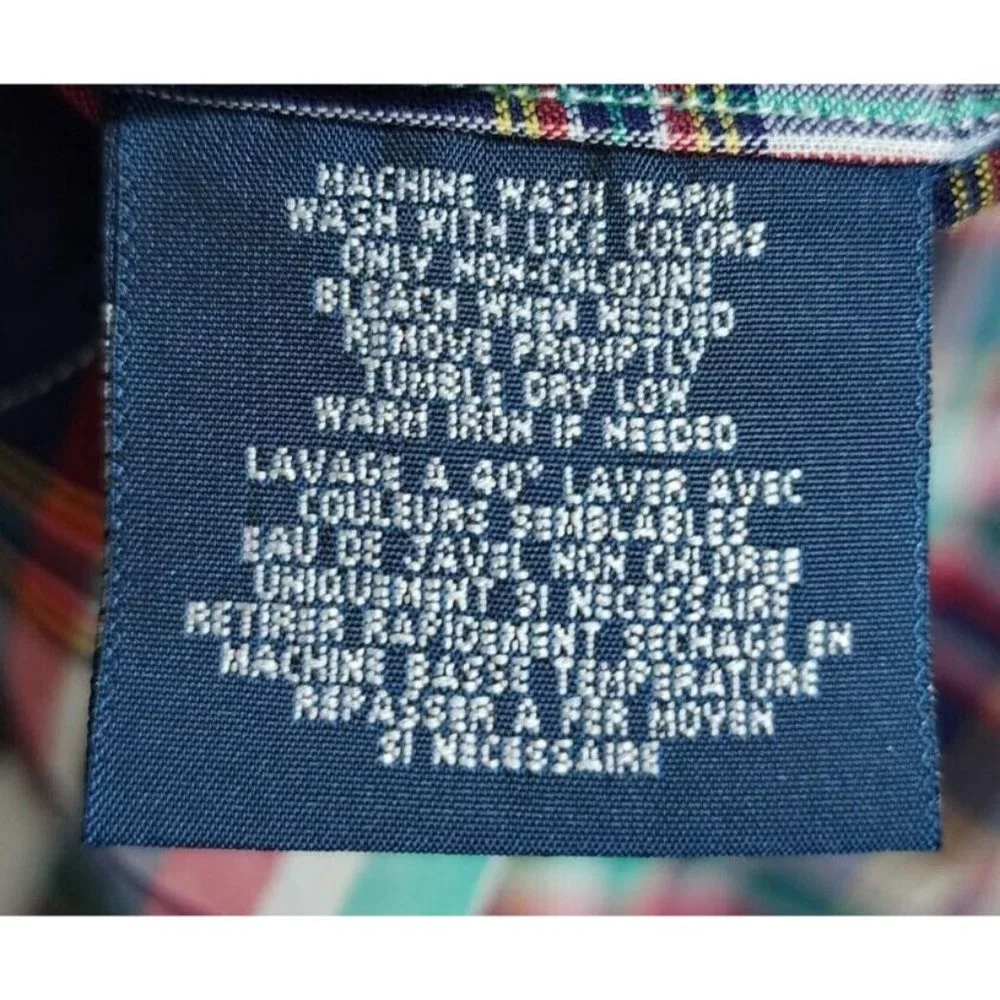 Ralph Lauren Plaid‎ Pony Logo Long Sleeve Button Down Shirt Youth Boy's Size XL